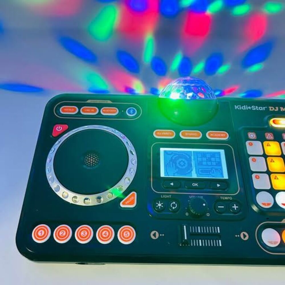 VTech KidiStar DJ Mixer Electronic Music Maker Turntable Toy Black Tested Works